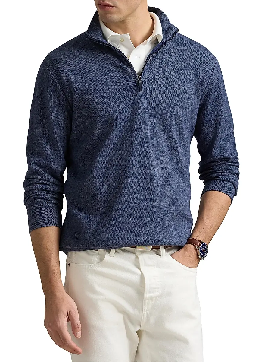 Polo Ralph Lauren Men's Double-Knit Jacquard Quarter-Zip Sweater | Thumbnail 3 Polo Ralph Lauren Men's Double-Knit Jacquard Quarter-Zip Sweater | Thumbnail 3