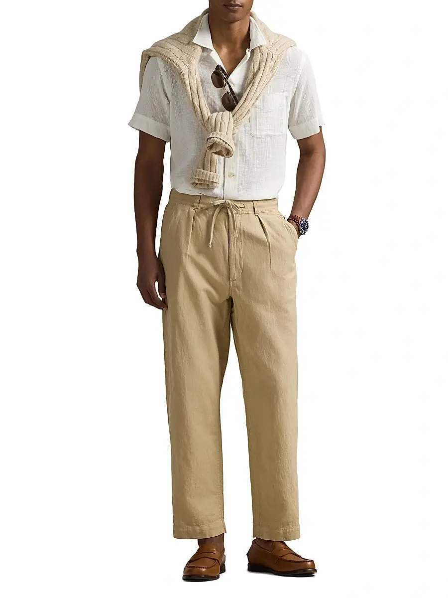 Polo Ralph Lauren Men's Relaxed-Fit Linen-Cotton Pants | Thumbnail 2 Polo Ralph Lauren Men's Relaxed-Fit Linen-Cotton Pants | Thumbnail 2