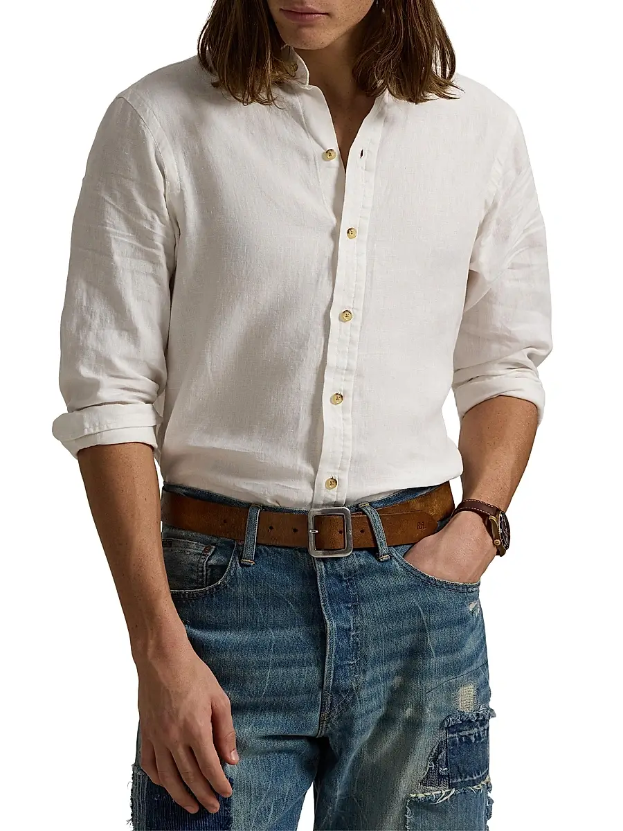 Polo Ralph Lauren Men's Classic-Fit Linen Shirt | Thumbnail 3 Polo Ralph Lauren Men's Classic-Fit Linen Shirt | Thumbnail 3