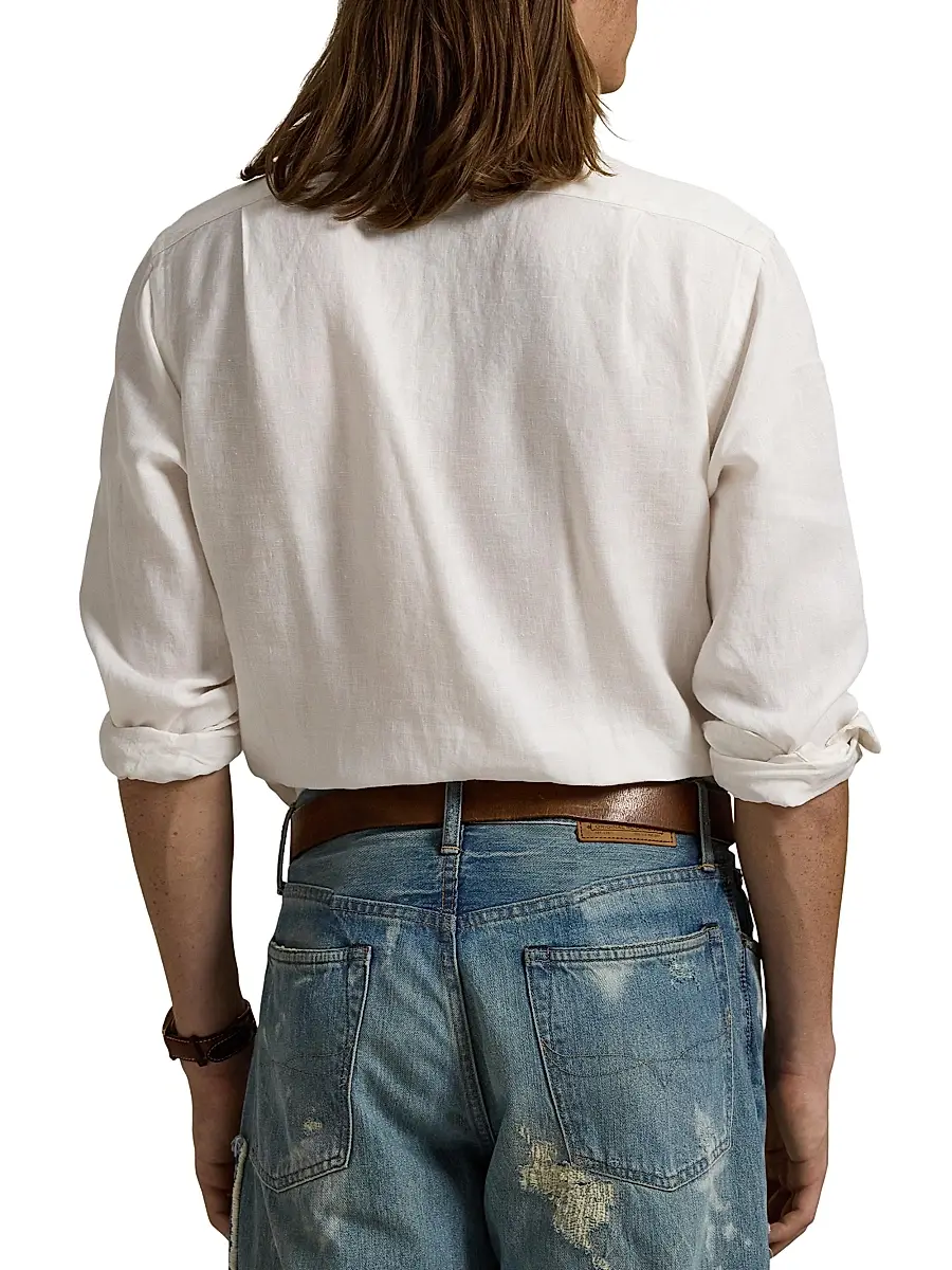 Polo Ralph Lauren Men's Classic-Fit Linen Shirt | Thumbnail 4 Polo Ralph Lauren Men's Classic-Fit Linen Shirt | Thumbnail 4
