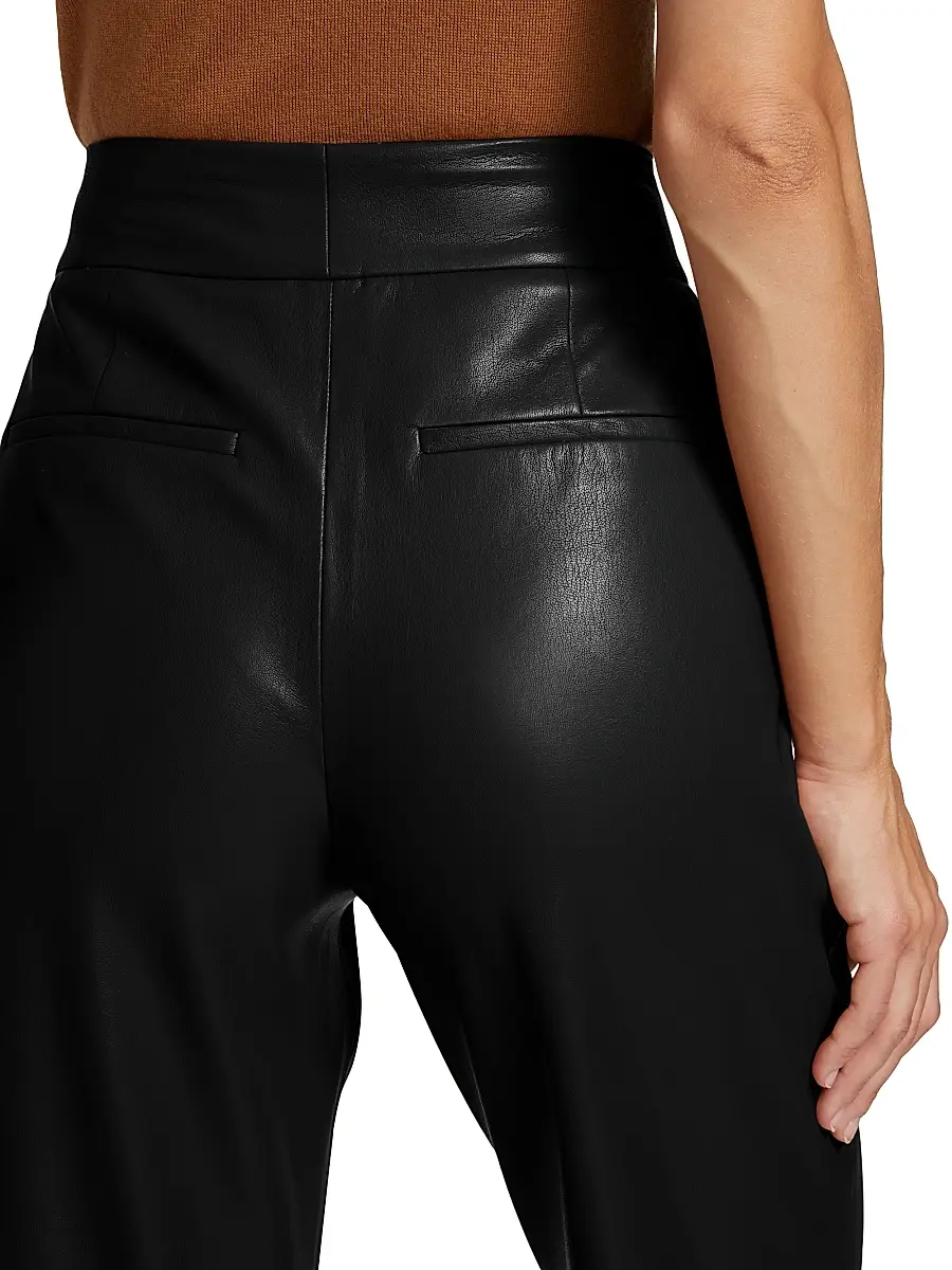 Alice + Olivia Women's Dylan Wide-Leg Faux Leather Trousers | Thumbnail 6 Alice + Olivia Women's Dylan Wide-Leg Faux Leather Trousers | Thumbnail 6