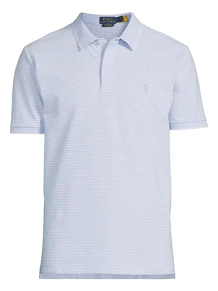 Men's Classic-Fit Striped Soft Cotton Polo Shirt Men's Classic-Fit Striped Soft Cotton Polo Shirt