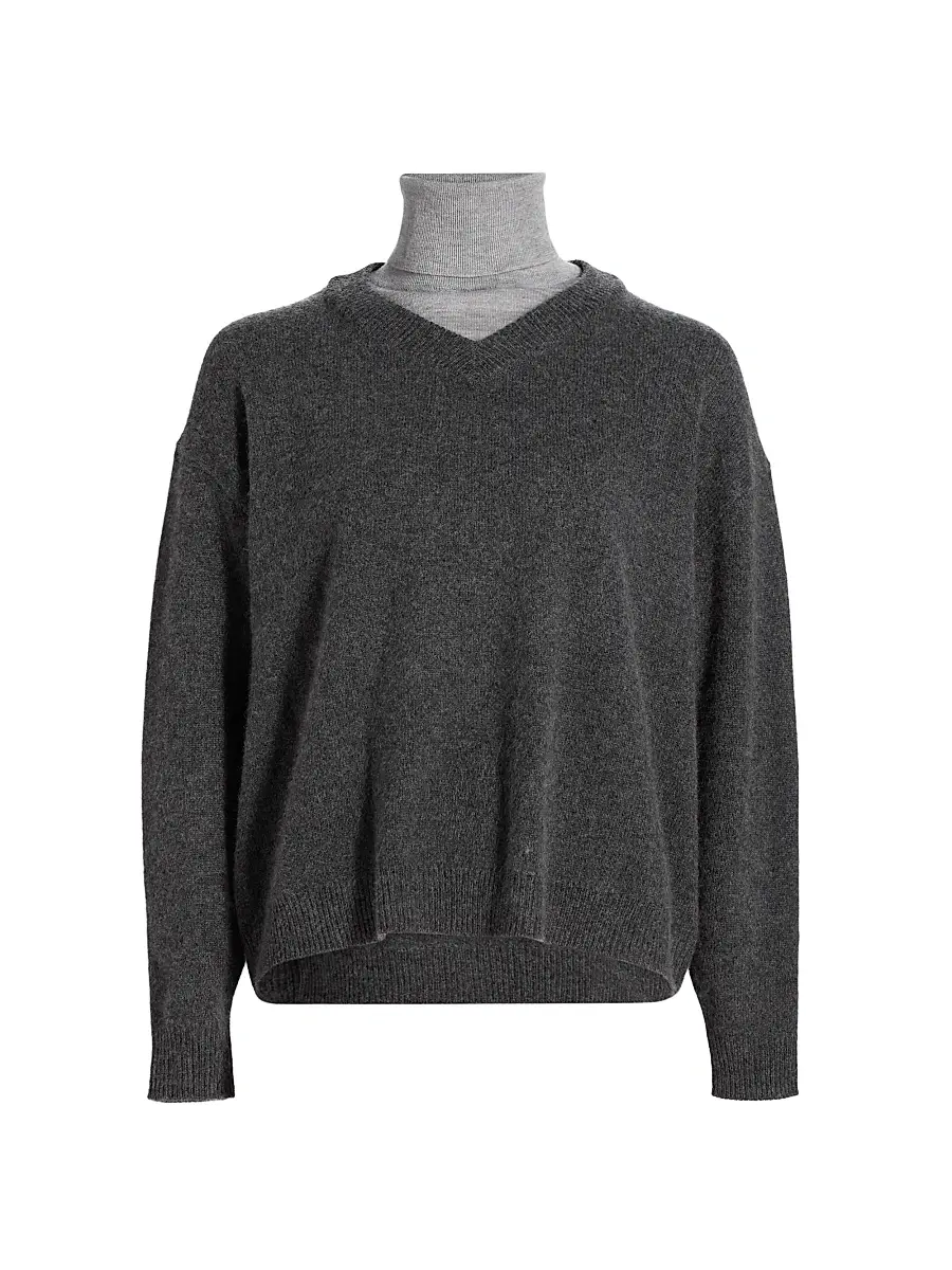 STAUD Women's Doris Cashmere V-Neck Sweater - Charcoal | Image 1 STAUD Women's Doris Cashmere V-Neck Sweater - Charcoal | Image 1