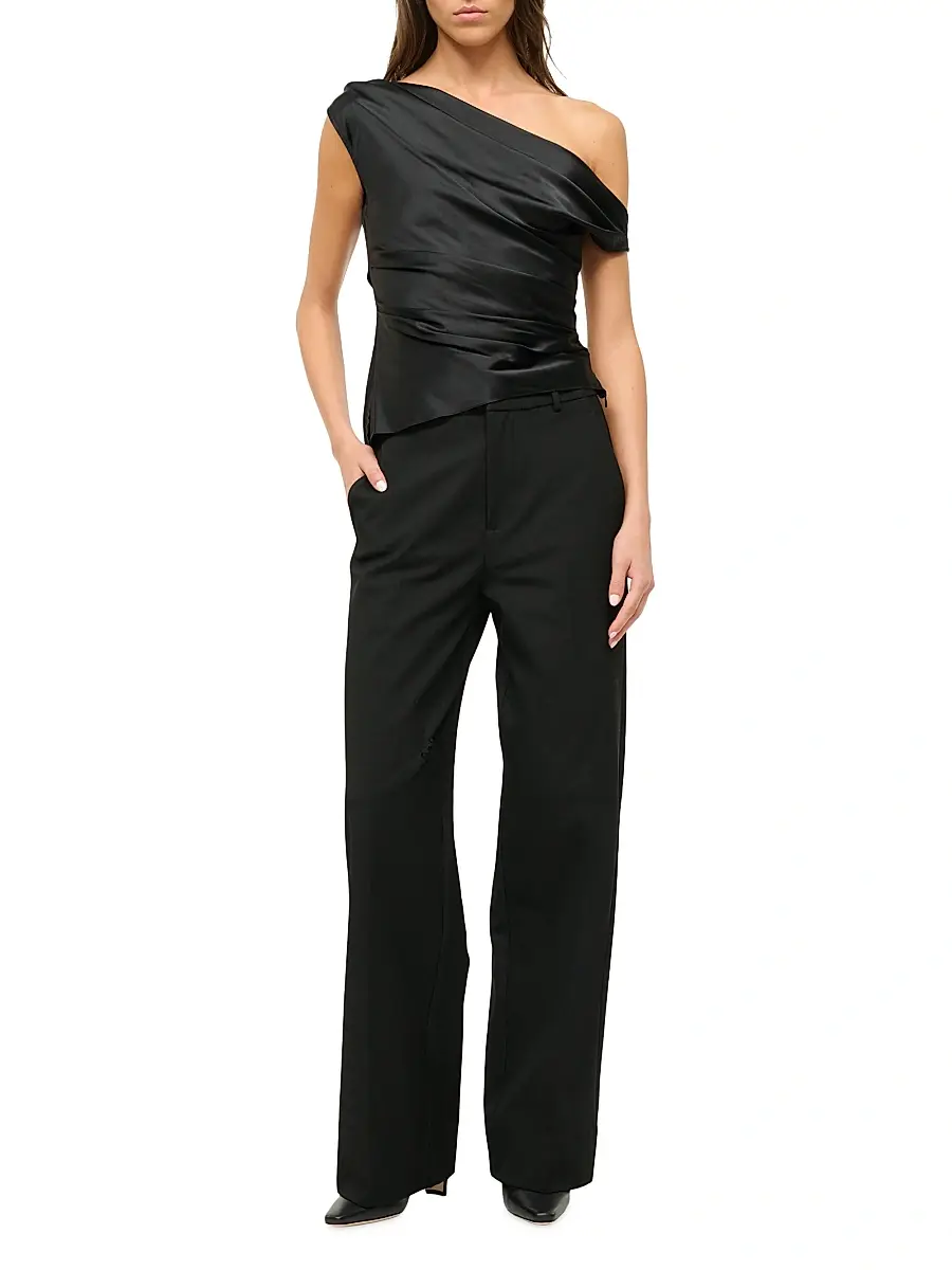 Staud Women's Phare Asymmetric Silk-Blend Top | Thumbnail 2 Staud Women's Phare Asymmetric Silk-Blend Top | Thumbnail 2