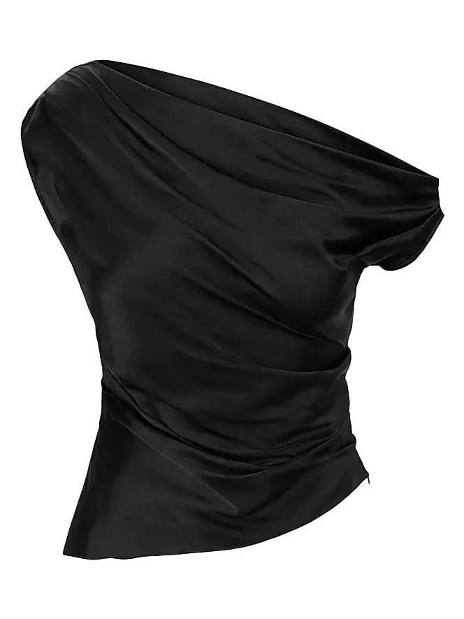 Women's Phare Asymmetric Silk-Blend Top