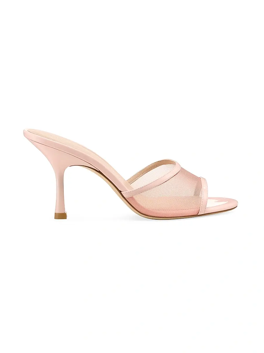 Stuart Weitzman Women's Bareitall 85MM Mesh-Patent Leather Sandals