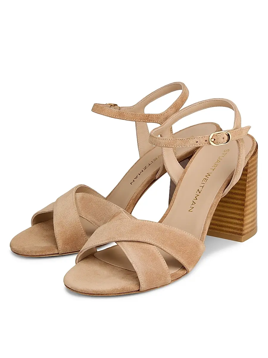 Stuart Weitzman Women's Alyssa 85MM Crisscross Suede Sandals | Thumbnail 2 Stuart Weitzman Women's Alyssa 85MM Crisscross Suede Sandals | Thumbnail 2