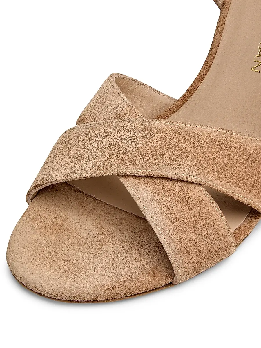 Stuart Weitzman Women's Alyssa 85MM Crisscross Suede Sandals | Thumbnail 6 Stuart Weitzman Women's Alyssa 85MM Crisscross Suede Sandals | Thumbnail 6