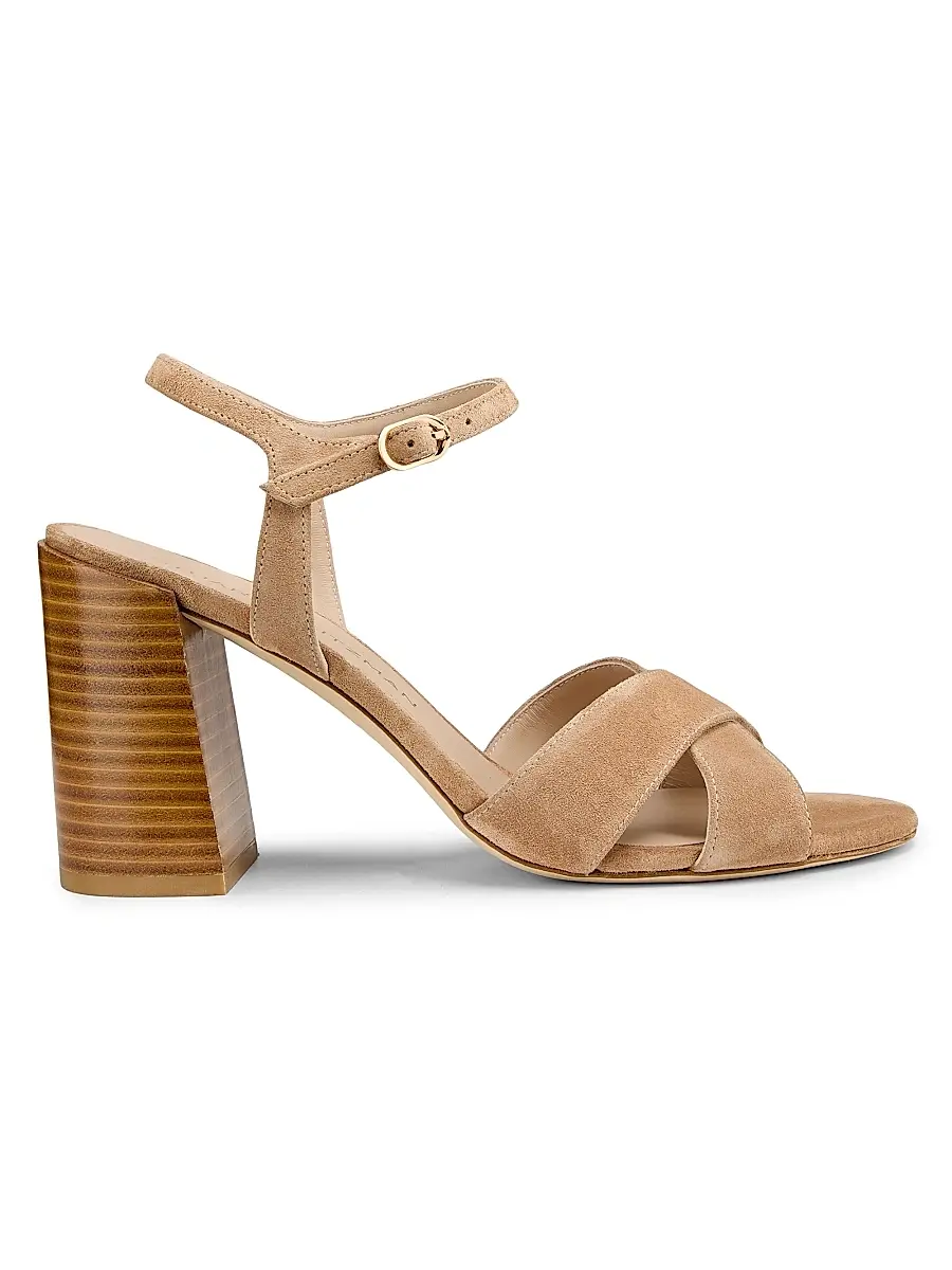 Stuart Weitzman Women's Alyssa 85MM Crisscross Suede Sandals