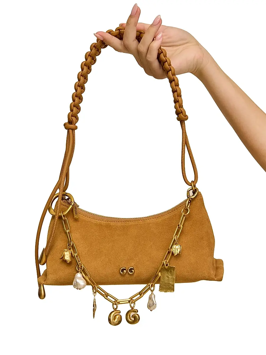 Cult Gaia Women's Osa Charm Suede Shoulder Bag | Thumbnail 3