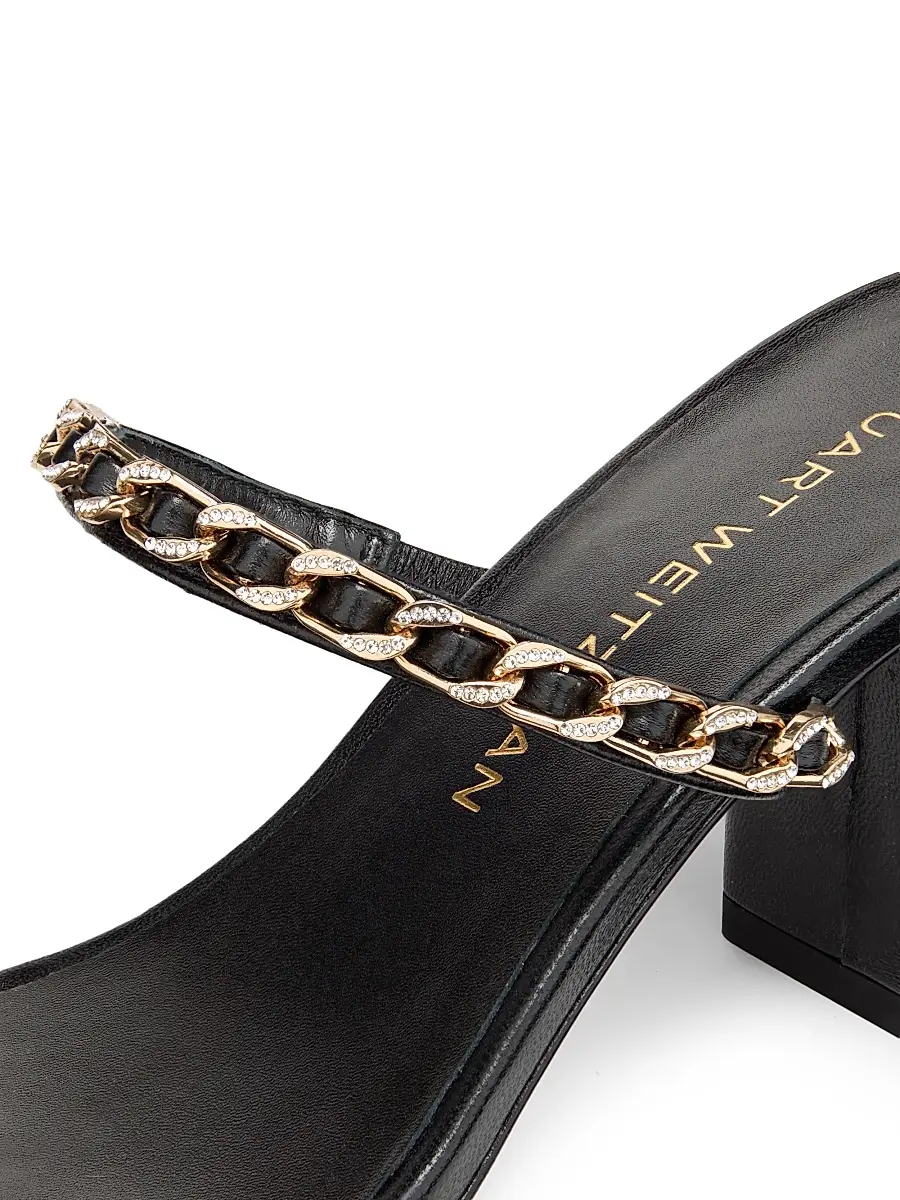Stuart Weitzman Women's Soluxe 75MM Chain-Strap Leather Sandals | Thumbnail 5 Stuart Weitzman Women's Soluxe 75MM Chain-Strap Leather Sandals | Thumbnail 5
