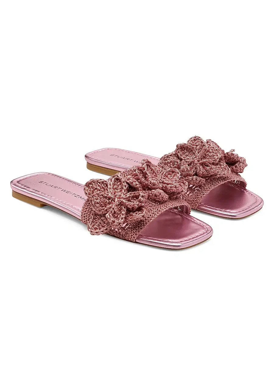 Stuart Weitzman Women's Lotus Crocheted Sandals | Thumbnail 3