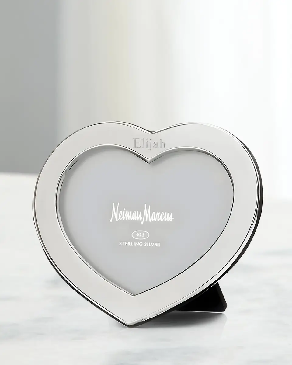 Cunill America Tiffany Heart Sterling Silver Personalized Picture Frame, 4x6