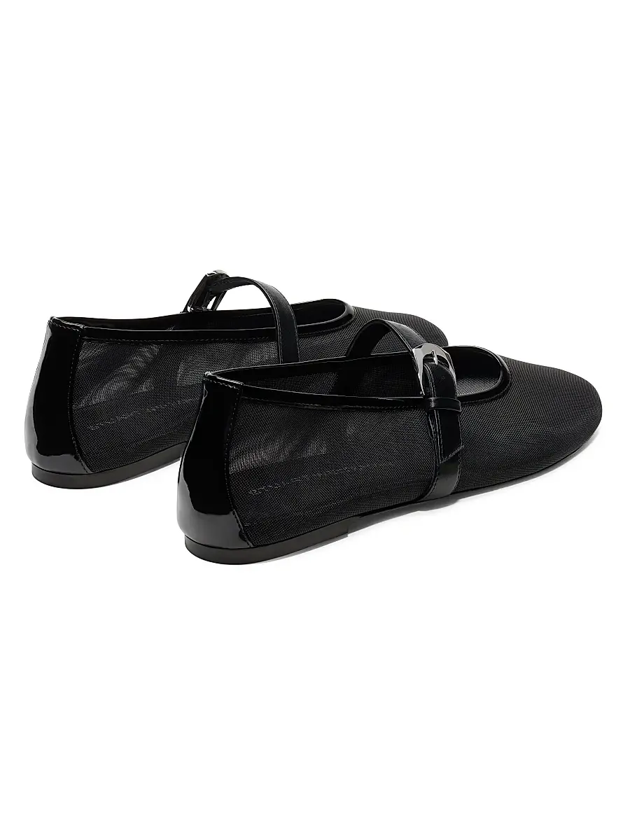 Stuart Weitzman Women's Sai Bareitall Mesh-Leather Mary Janes | Thumbnail 3