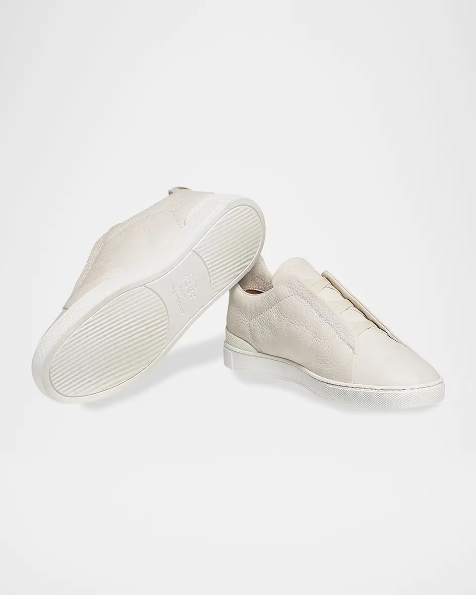 Zegna Men's Triple Stitch Deerskin Leather Sneakers | Thumbnail 7 Zegna Men's Triple Stitch Deerskin Leather Sneakers | Thumbnail 7