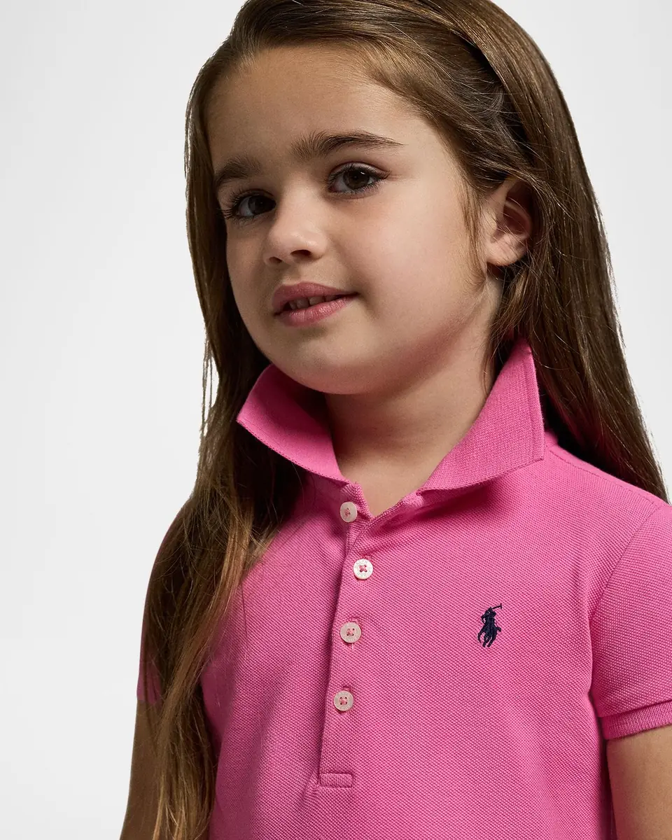 Polo Ralph Lauren Girl's Stretch Cotton Mesh Polo Dress | Thumbnail 4 Polo Ralph Lauren Girl's Stretch Cotton Mesh Polo Dress | Thumbnail 4