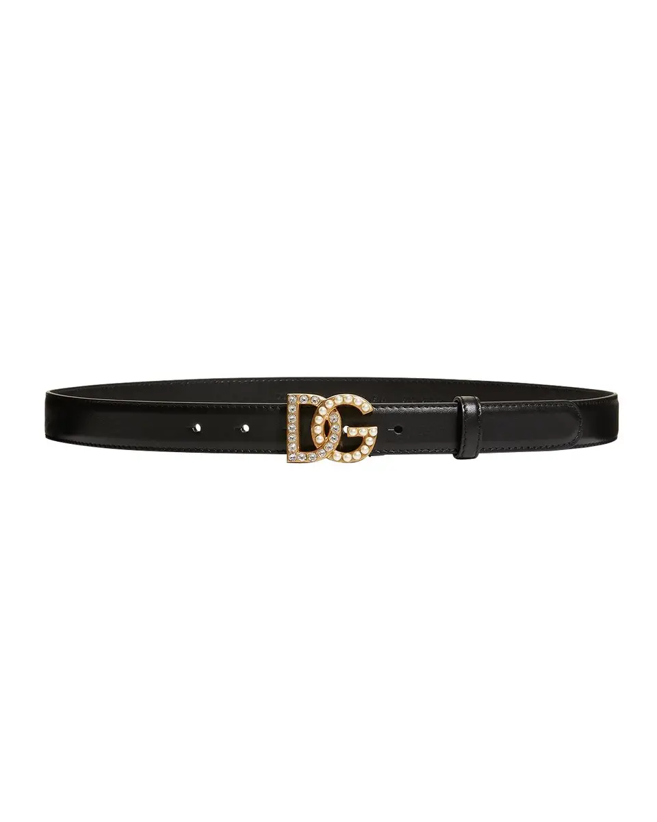 Dolce & Gabbana DG Swarovski Crystal & Pearl Leather Belt | Thumbnail 3 Dolce & Gabbana DG Swarovski Crystal & Pearl Leather Belt | Thumbnail 3