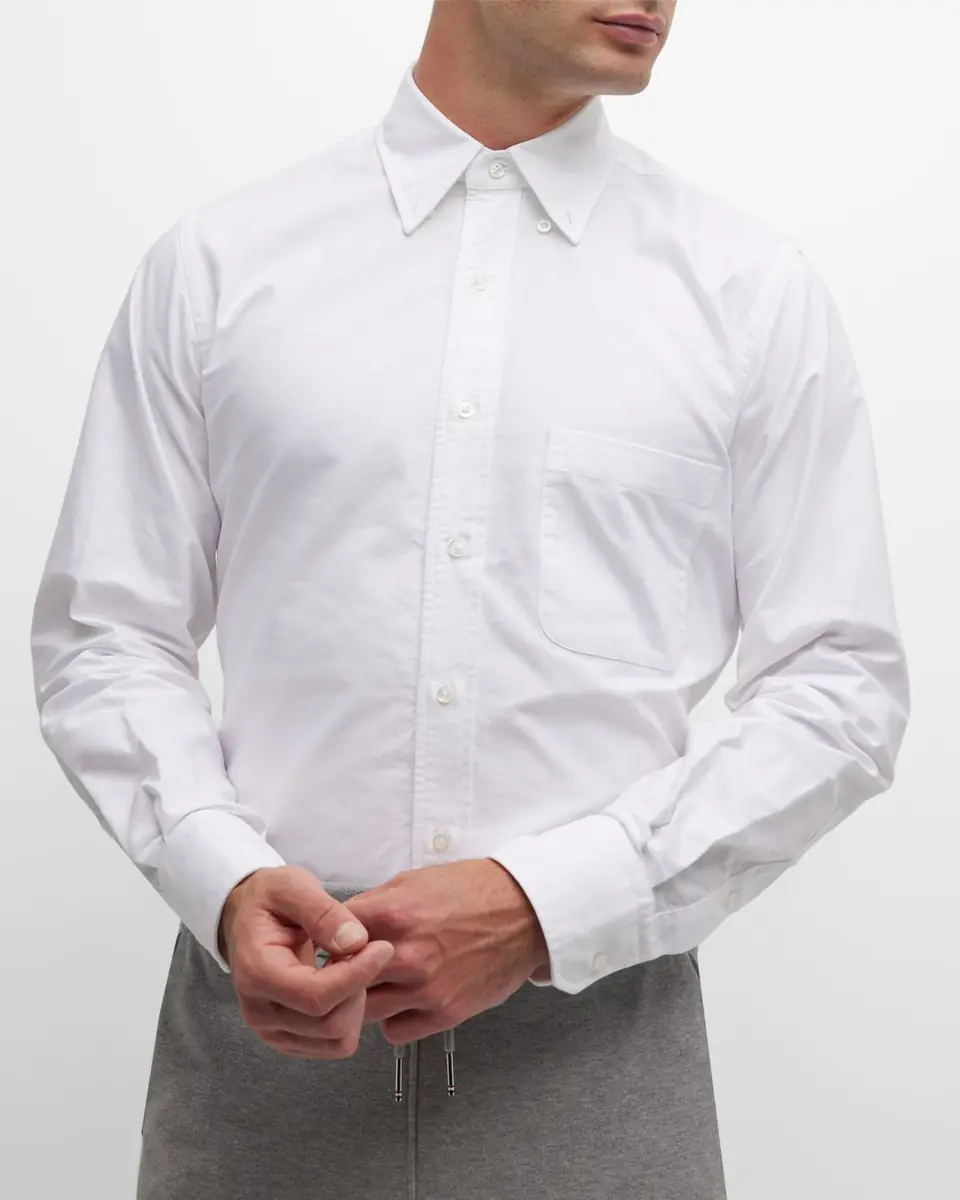 Thom Browne Men's Classic Sport Shirt w/ Stripes | Thumbnail 6