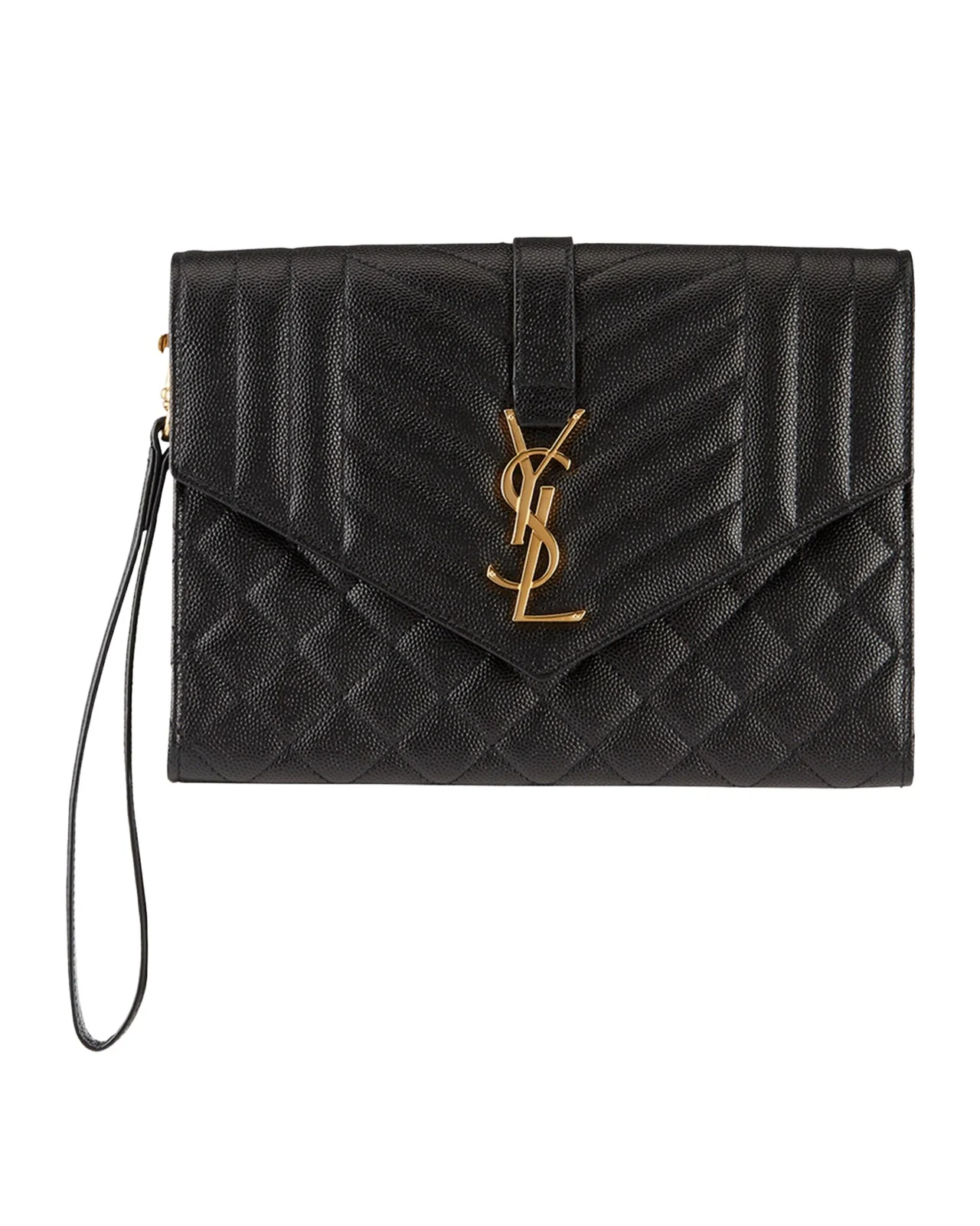 Envelope Flap YSL Clutch Bag in Grained Leather Envelope Flap YSL Clutch Bag in Grained Leather