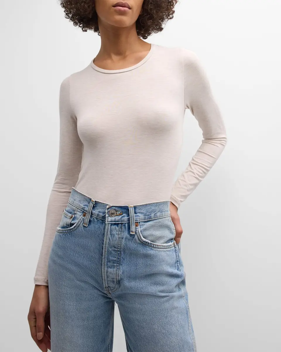MAJESTIC FILATURES Soft Touch Flat-Edge Long-Sleeve Crewneck Top | Thumbnail 7 MAJESTIC FILATURES Soft Touch Flat-Edge Long-Sleeve Crewneck Top | Thumbnail 7