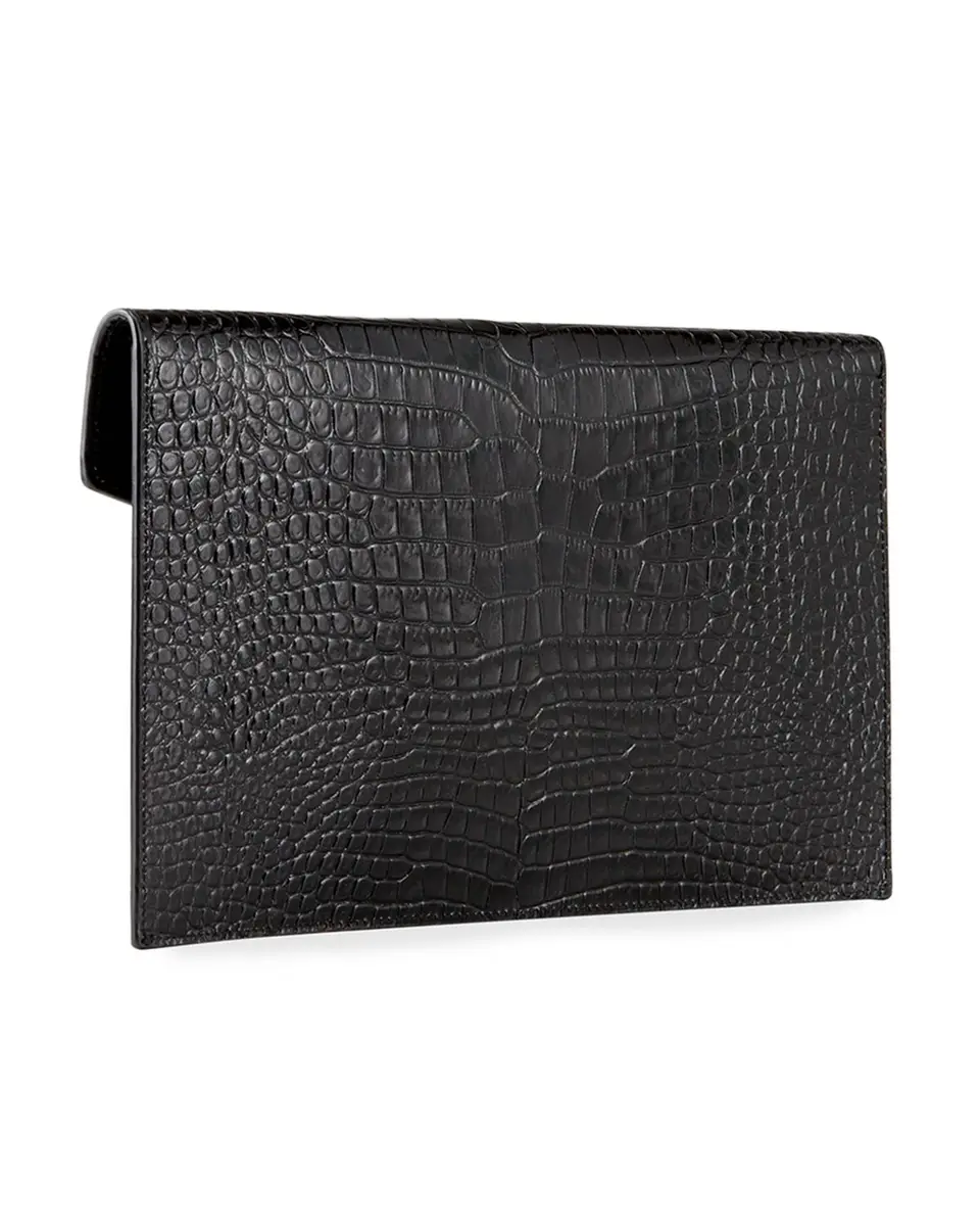 Saint Laurent Uptown Medium YSL Monogram Croc-Embossed Pouch Bag | Thumbnail 2 Saint Laurent Uptown Medium YSL Monogram Croc-Embossed Pouch Bag | Thumbnail 2