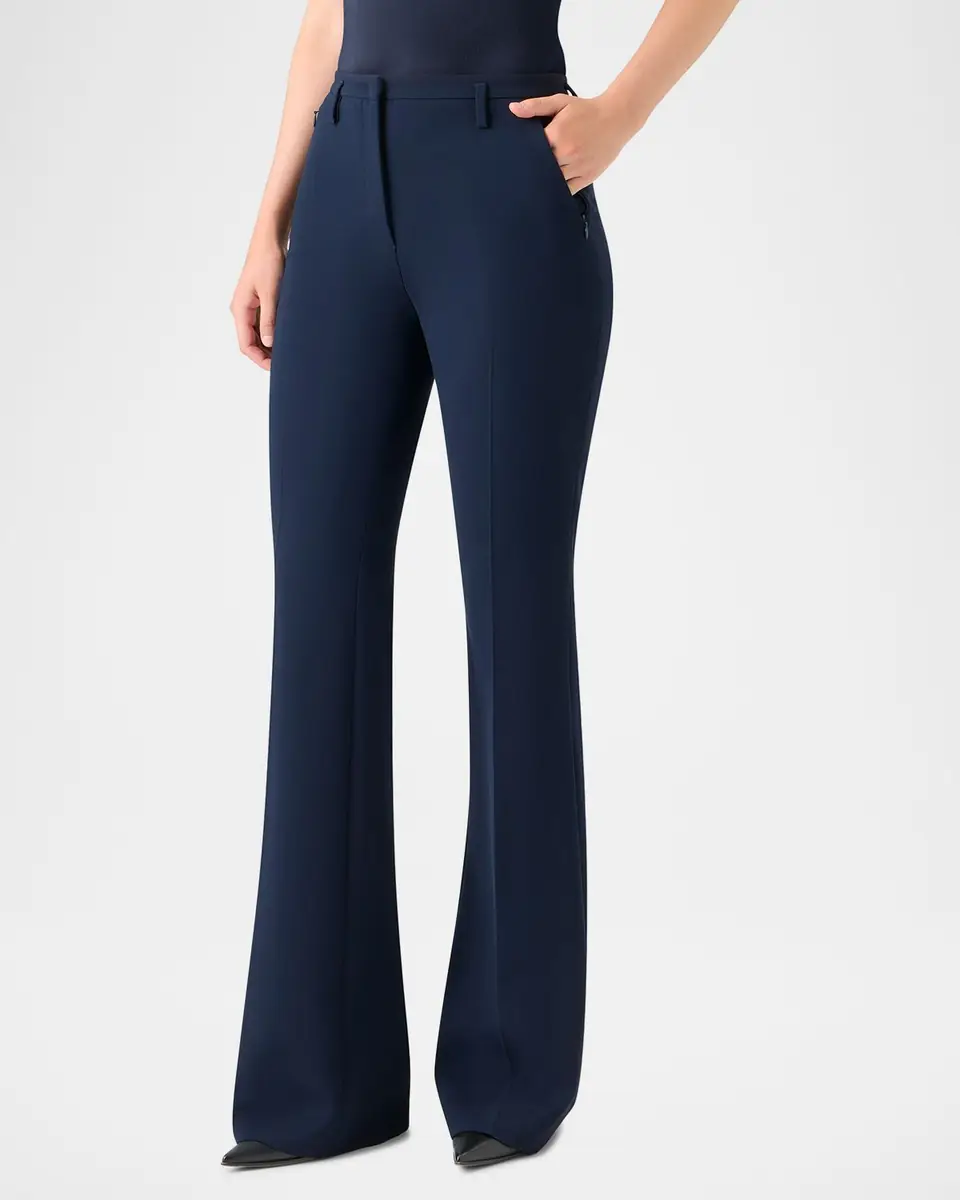 Akris Farrah Boot-Cut Mid-Rise Wool Pants | Thumbnail 2 Akris Farrah Boot-Cut Mid-Rise Wool Pants | Thumbnail 2
