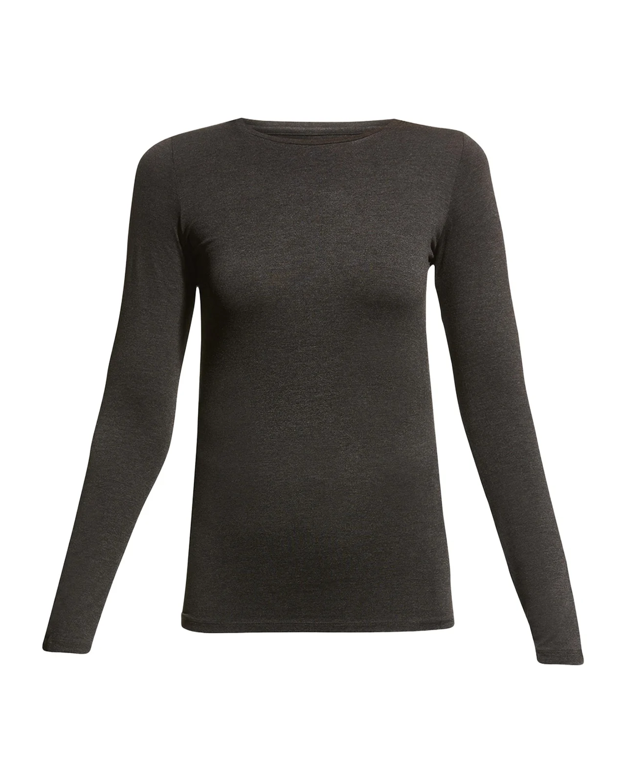 Soft Touch Flat-Edge Long-Sleeve Crewneck Top Soft Touch Flat-Edge Long-Sleeve Crewneck Top