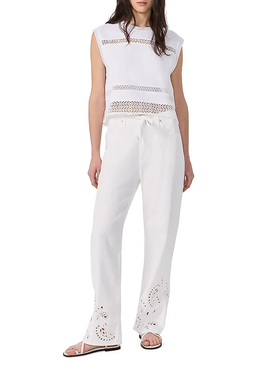 rag & bone Women's Rosie Lace-Trim Cotton Tank | Thumbnail 2 rag & bone Women's Rosie Lace-Trim Cotton Tank | Thumbnail 2