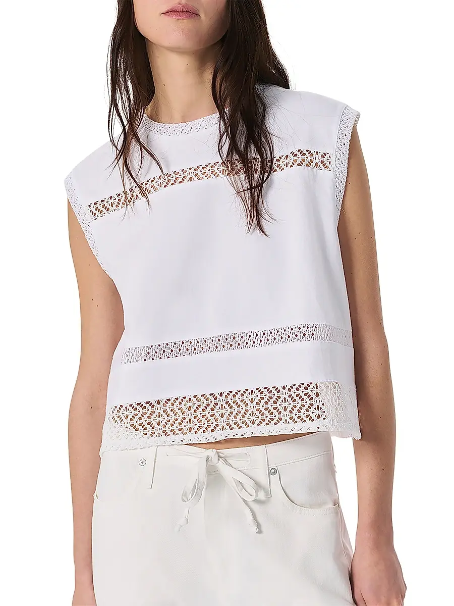 rag & bone Women's Rosie Lace-Trim Cotton Tank | Thumbnail 3 rag & bone Women's Rosie Lace-Trim Cotton Tank | Thumbnail 3