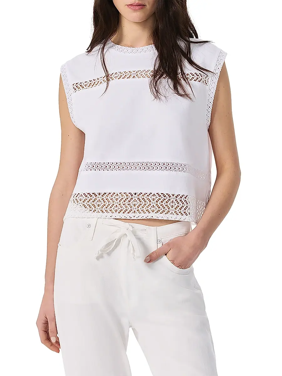 rag & bone Women's Rosie Lace-Trim Cotton Tank | Thumbnail 4 rag & bone Women's Rosie Lace-Trim Cotton Tank | Thumbnail 4