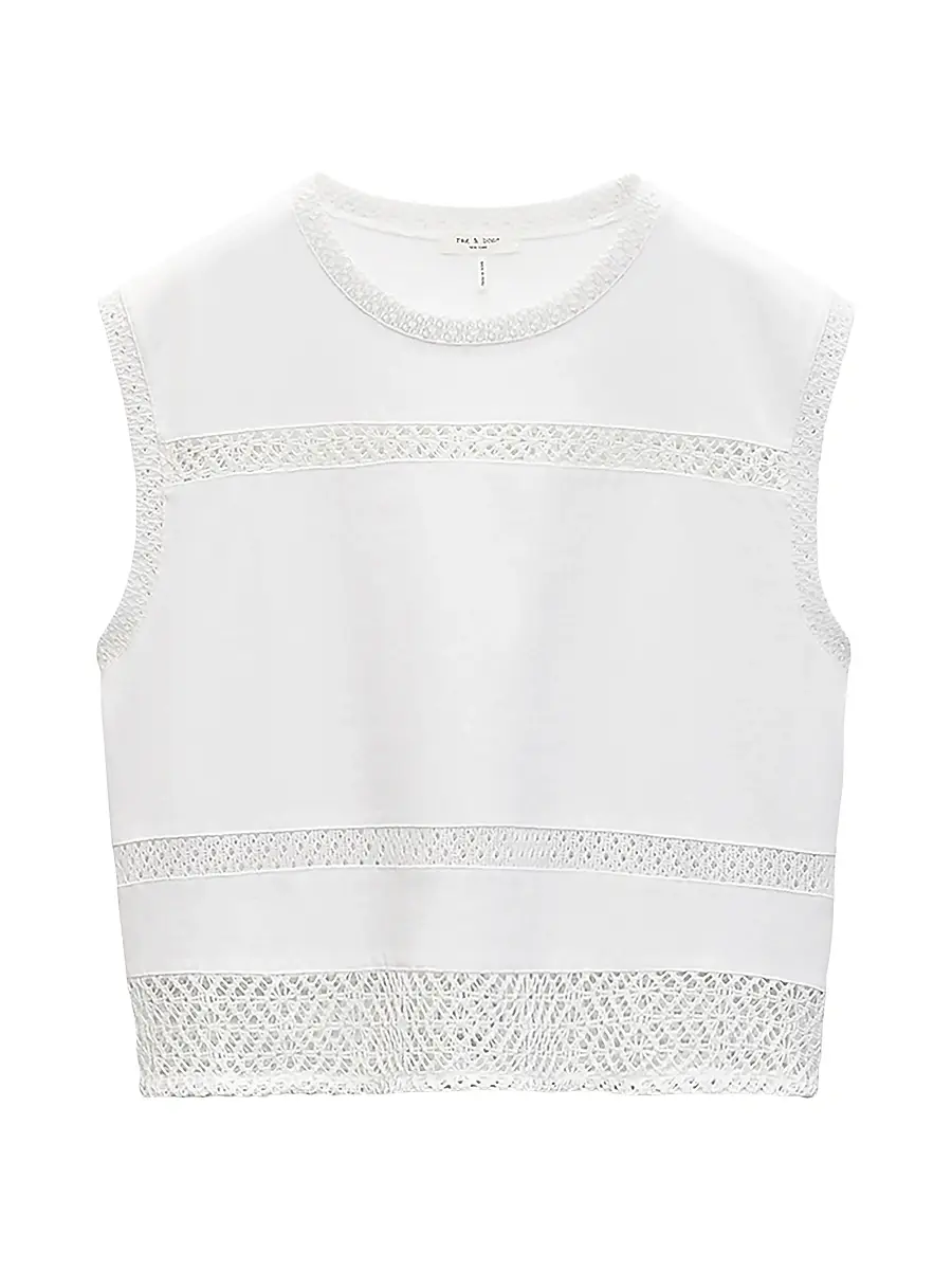 rag & bone Women's Rosie Lace-Trim Cotton Tank