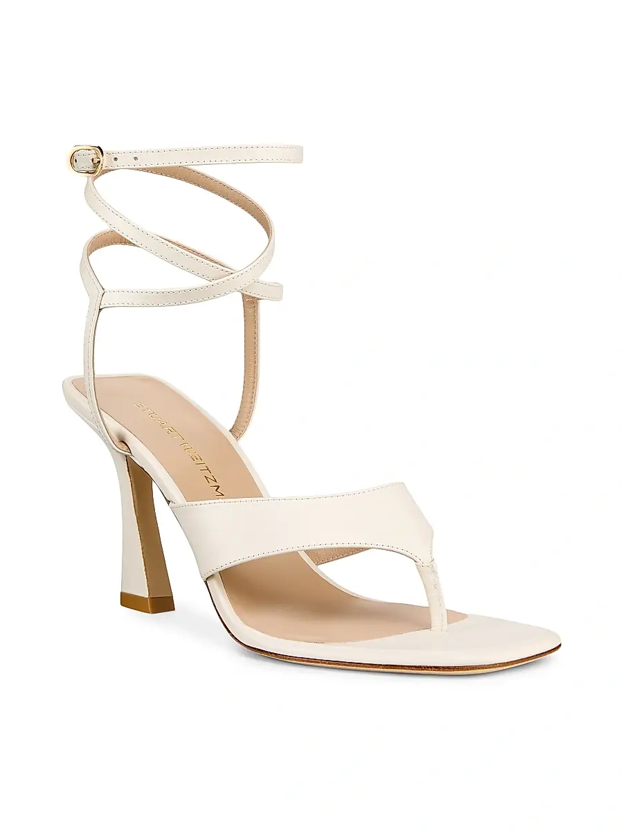 Stuart Weitzman Women's Vinnie 85MM Ankle Wrap Thong Sandals | Thumbnail 2