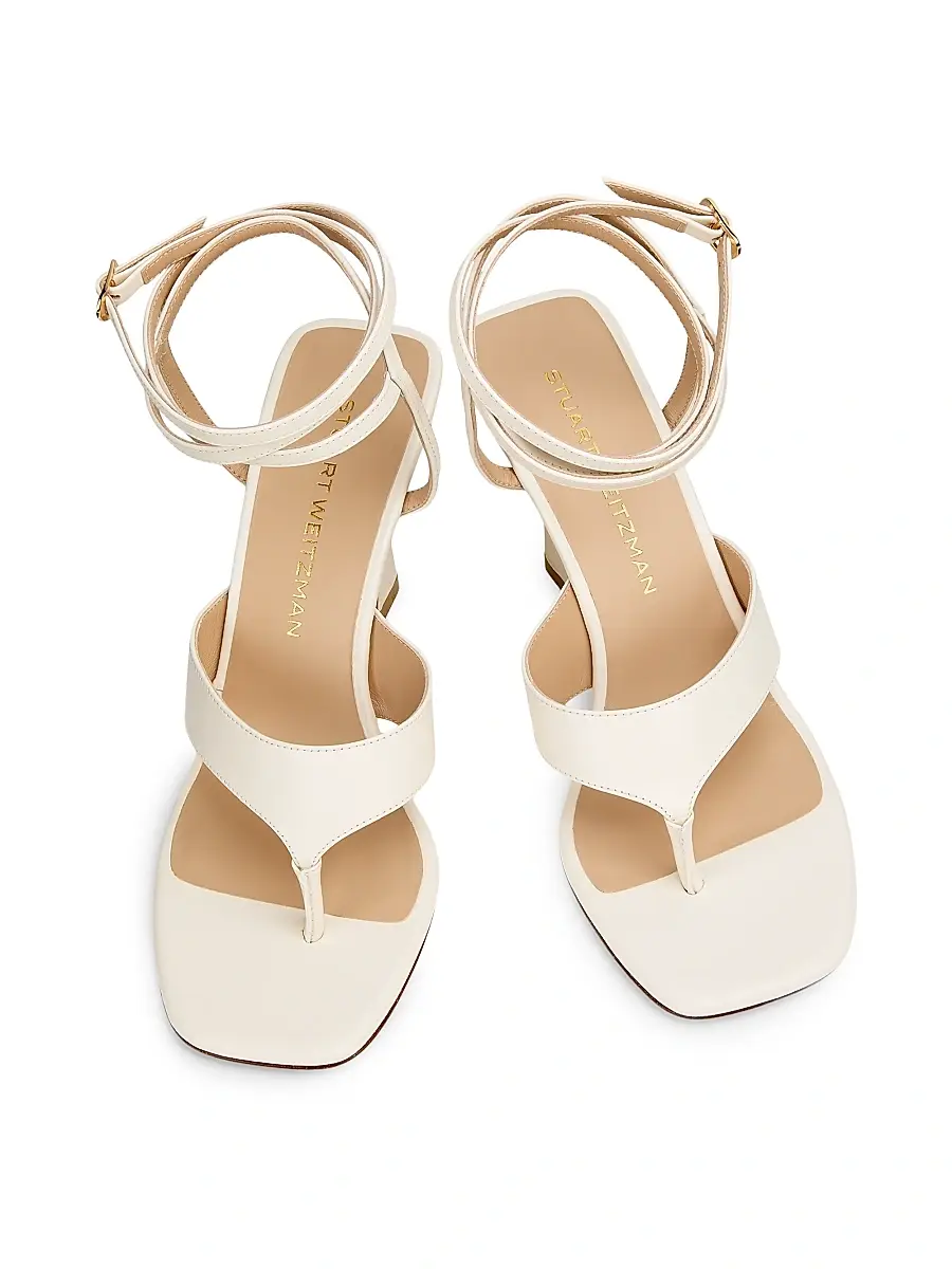 Stuart Weitzman Women's Vinnie 85MM Ankle Wrap Thong Sandals | Thumbnail 4