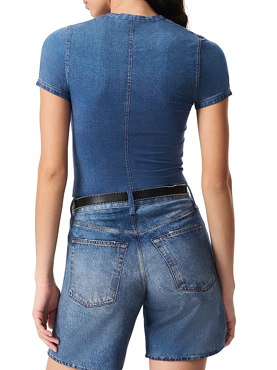 rag & bone Women's rb Miramar Denim-Print T-Shirt | Thumbnail 4 rag & bone Women's rb Miramar Denim-Print T-Shirt | Thumbnail 4