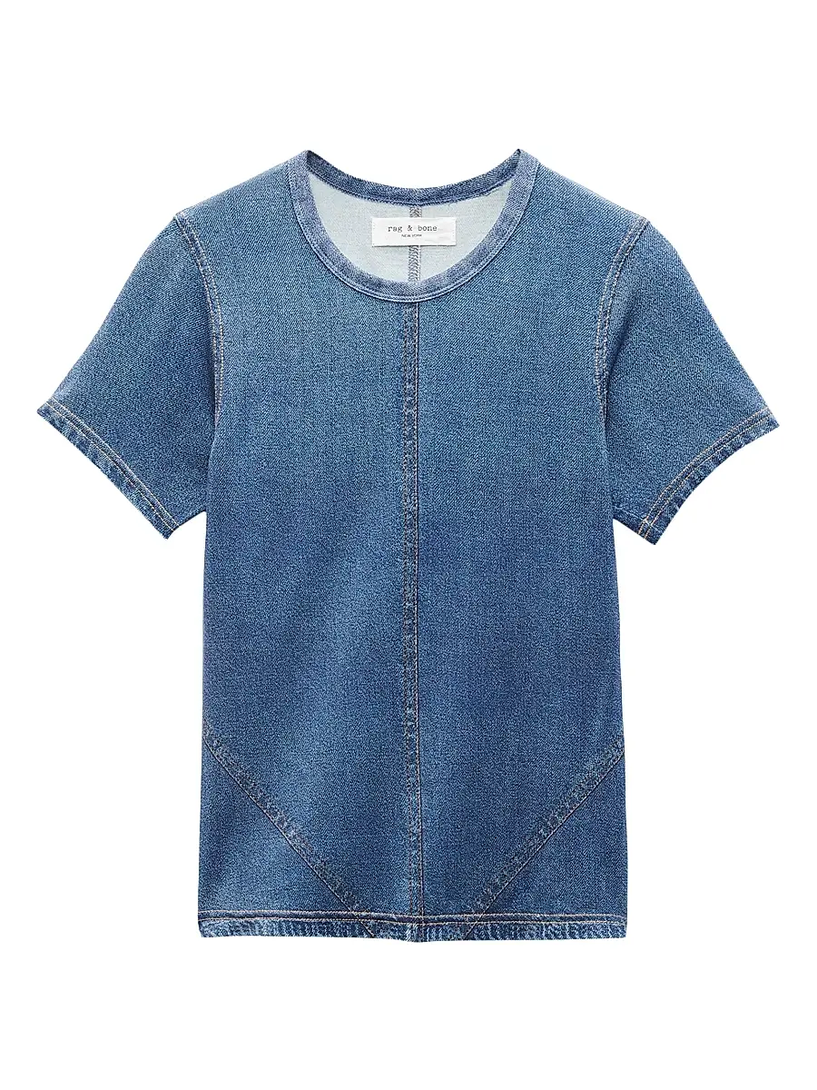 rag & bone Women's rb Miramar Denim-Print T-Shirt