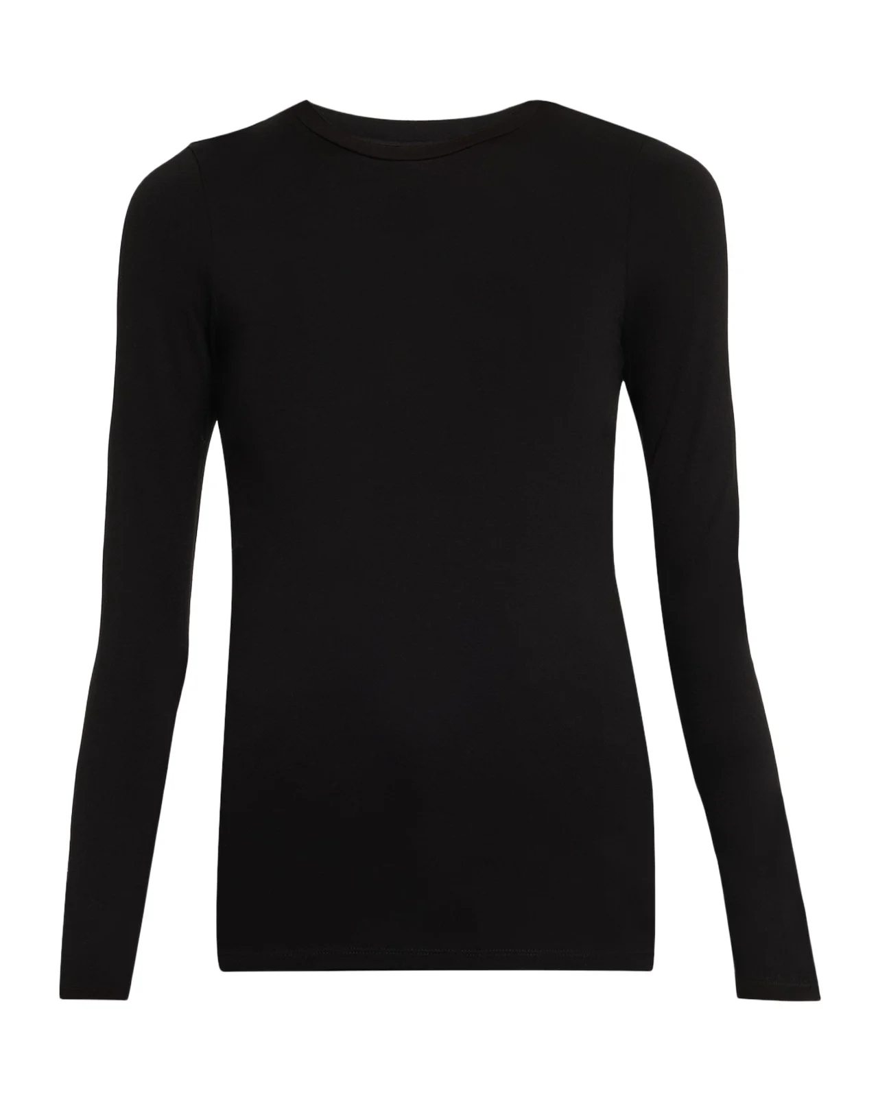 Soft Touch Flat-Edge Long-Sleeve Crewneck Top Soft Touch Flat-Edge Long-Sleeve Crewneck Top
