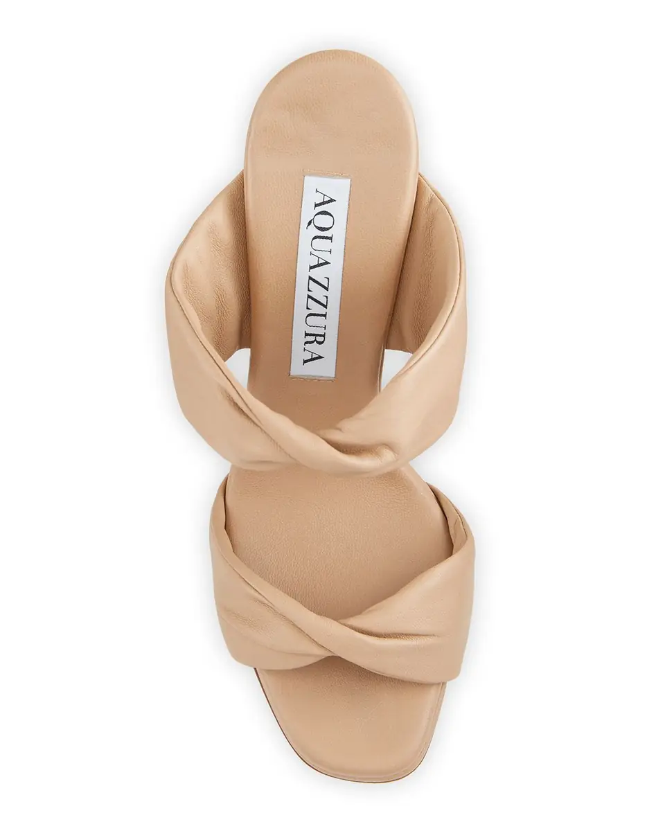 Aquazzura Leather Twist Heel Slide Sandals | Thumbnail 3
