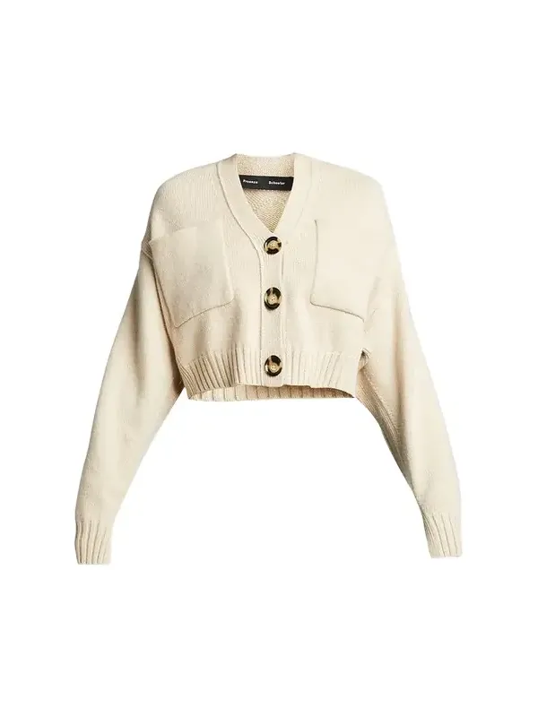 Solid Cropped Cashmere Cardigan Solid Cropped Cashmere Cardigan