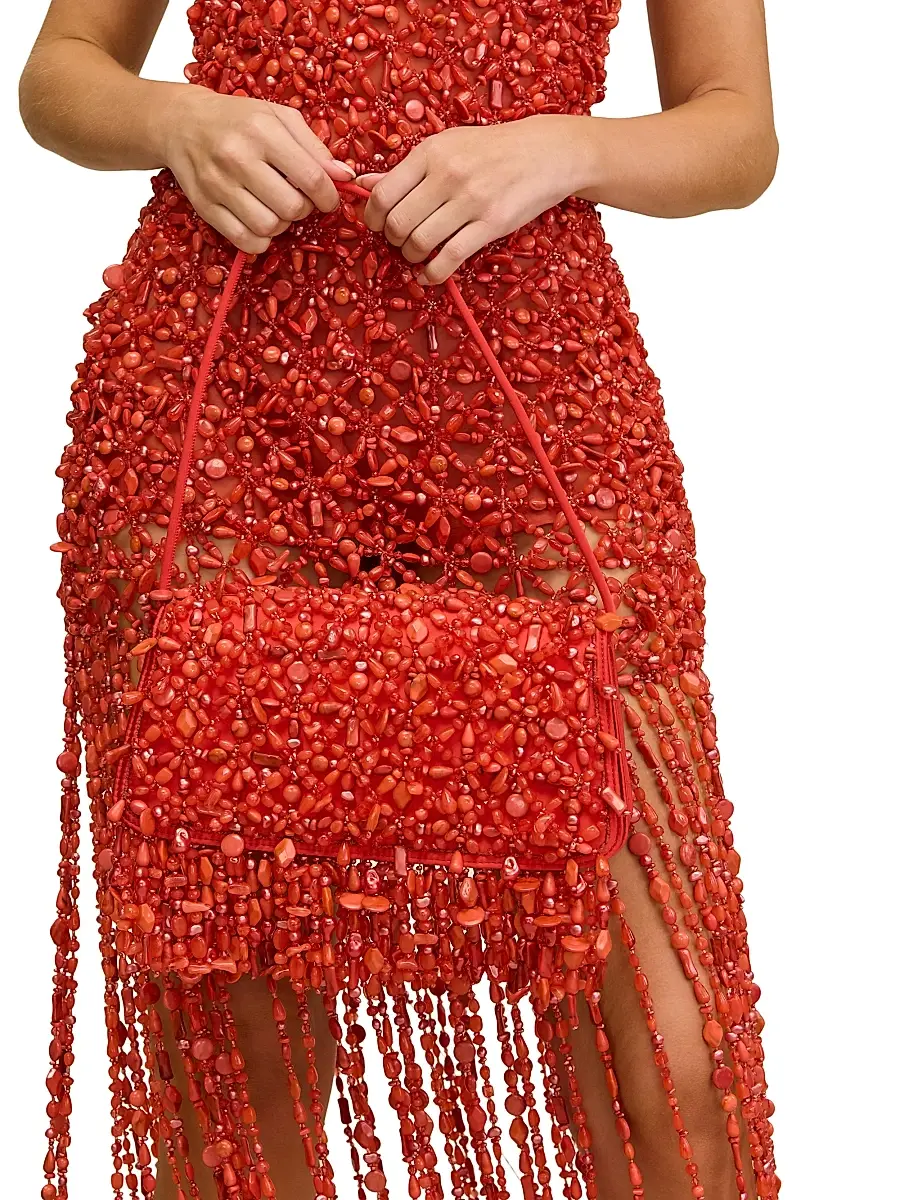 Cult Gaia Women's Idalia Bead-Embellished Satin Shoulder Bag | Thumbnail 3 Cult Gaia Women's Idalia Bead-Embellished Satin Shoulder Bag | Thumbnail 3