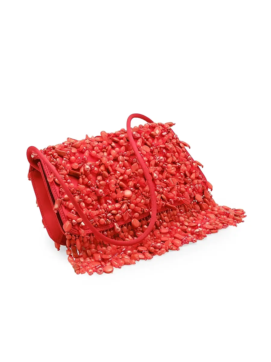 Cult Gaia Women's Idalia Bead-Embellished Satin Shoulder Bag | Thumbnail 4 Cult Gaia Women's Idalia Bead-Embellished Satin Shoulder Bag | Thumbnail 4