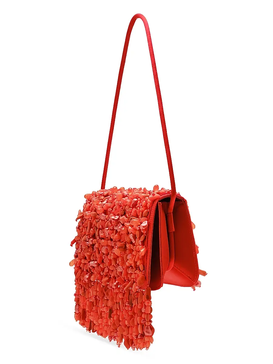 Cult Gaia Women's Idalia Bead-Embellished Satin Shoulder Bag | Thumbnail 6 Cult Gaia Women's Idalia Bead-Embellished Satin Shoulder Bag | Thumbnail 6