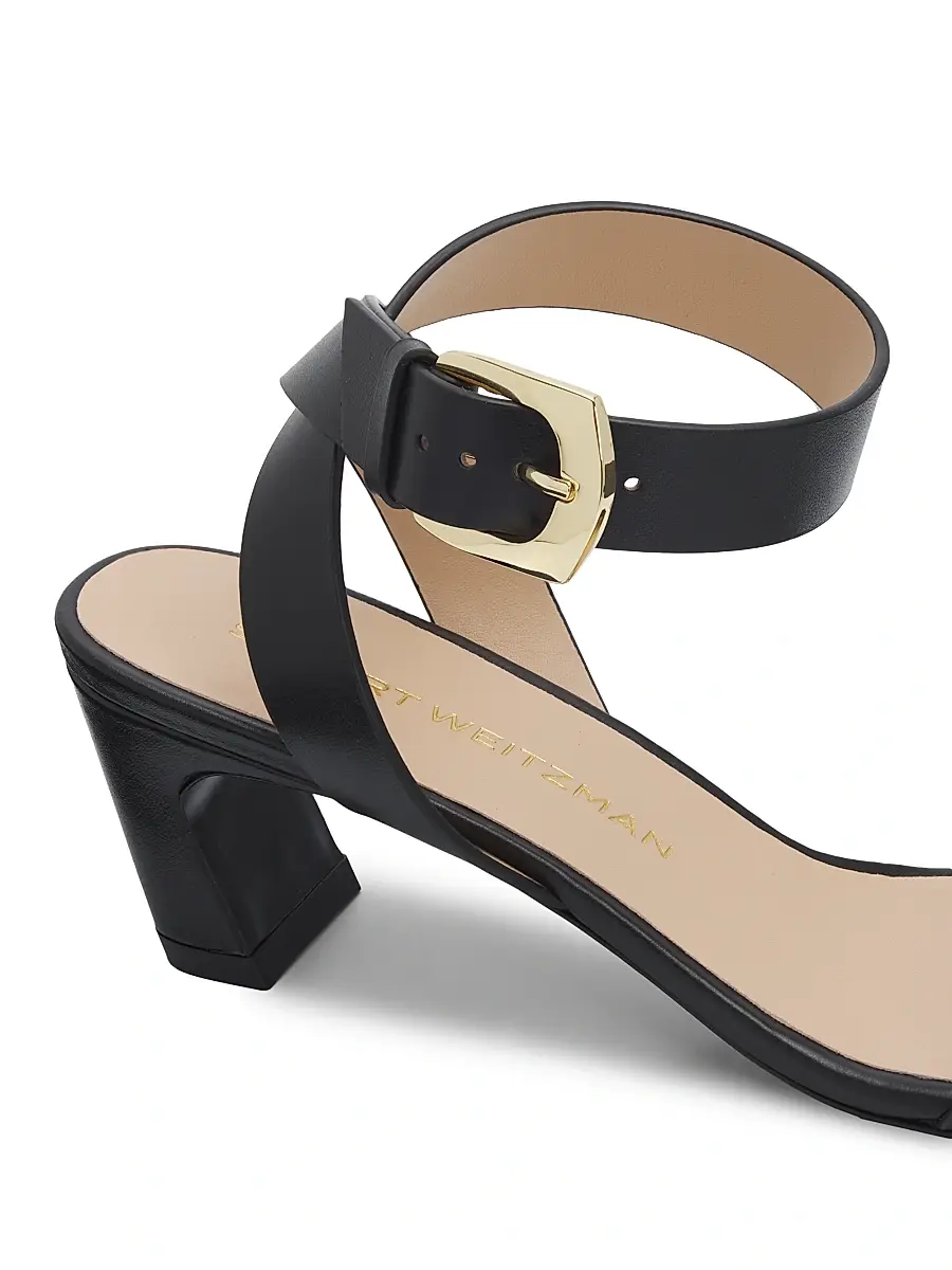 Stuart Weitzman Women's Sai 50MM Leather Block-Heel Sandals | Thumbnail 5 Stuart Weitzman Women's Sai 50MM Leather Block-Heel Sandals | Thumbnail 5