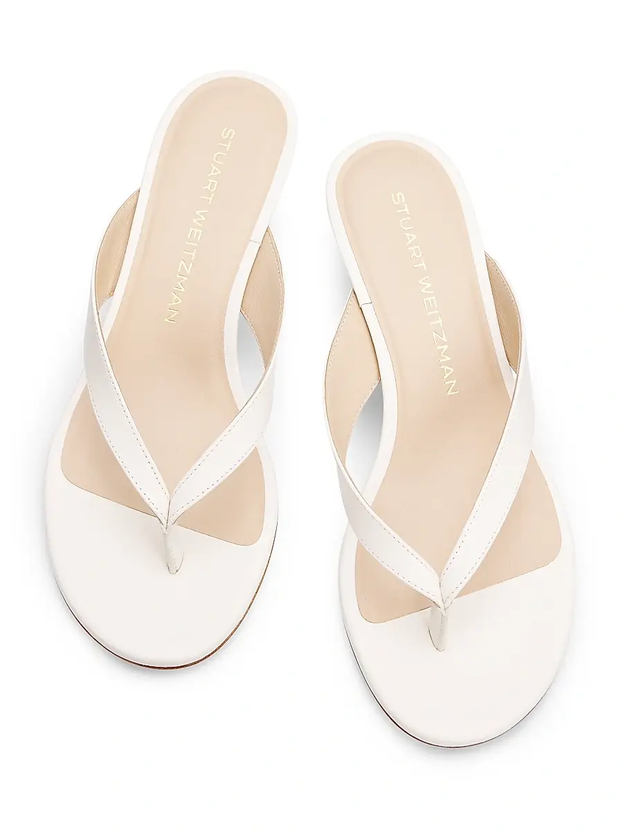 Stuart Weitzman Women's Rio Sleek 35MM Leather Sandals | Thumbnail 4