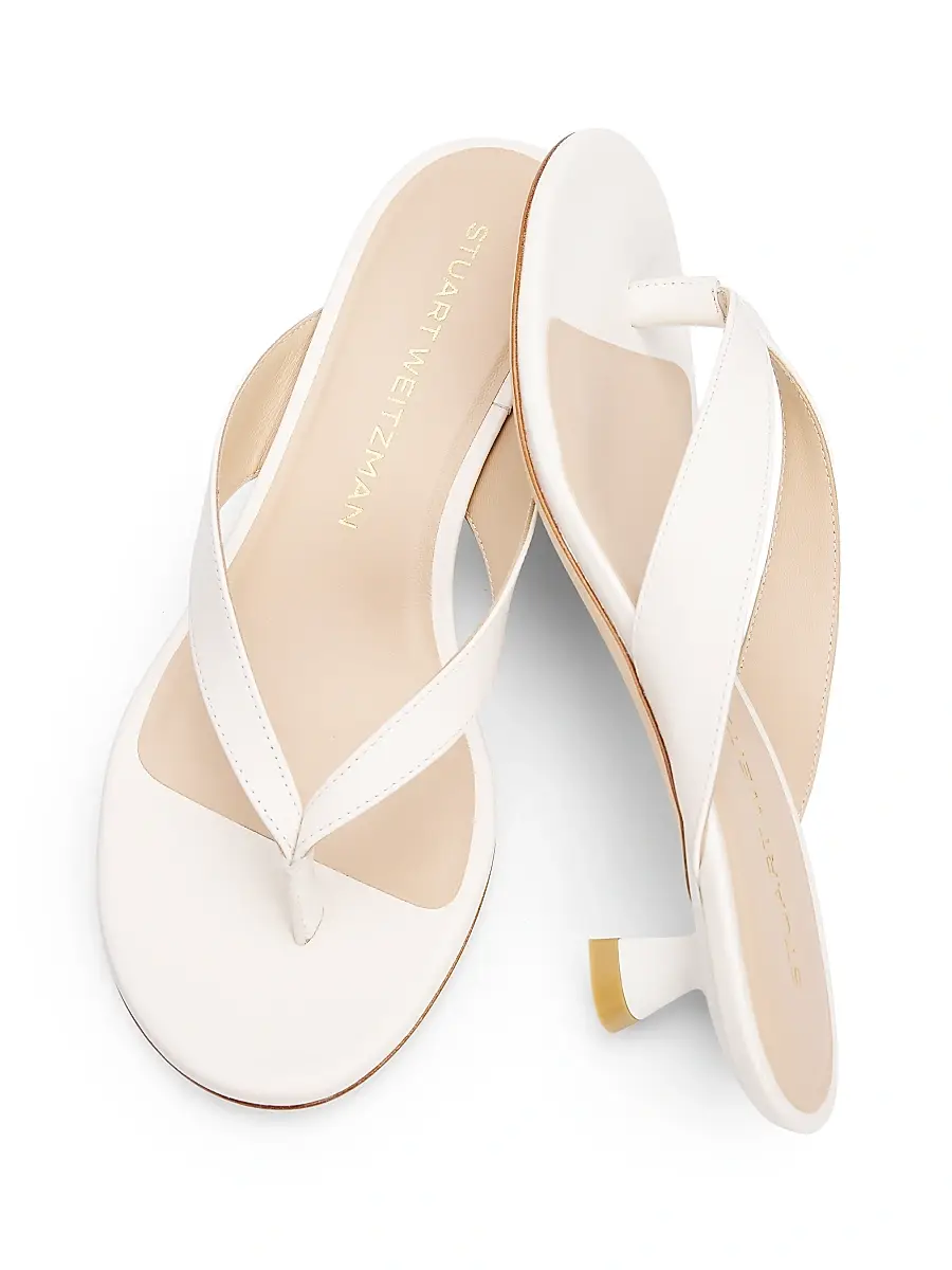 Stuart Weitzman Women's Rio Sleek 35MM Leather Sandals | Thumbnail 5