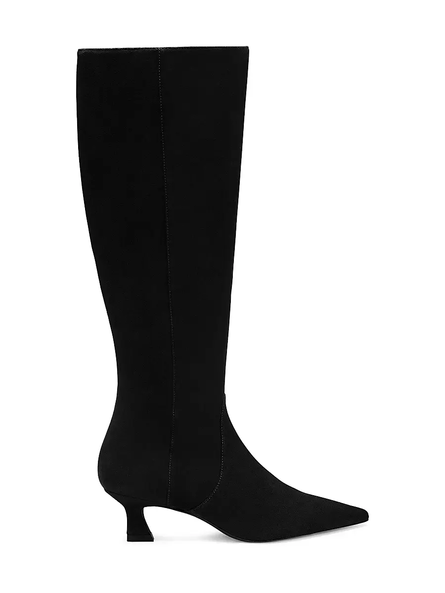 Stuart Weitzman Women's Vinnie 50MM Suede Boots - Black | Image 1 Stuart Weitzman Women's Vinnie 50MM Suede Boots - Black | Image 1