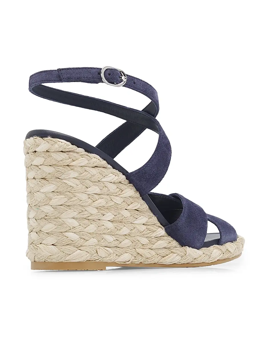 Stuart Weitzman Women's Alyssa Snake-Embossed Leather Wedge Sandals | Thumbnail 3 Stuart Weitzman Women's Alyssa Snake-Embossed Leather Wedge Sandals | Thumbnail 3