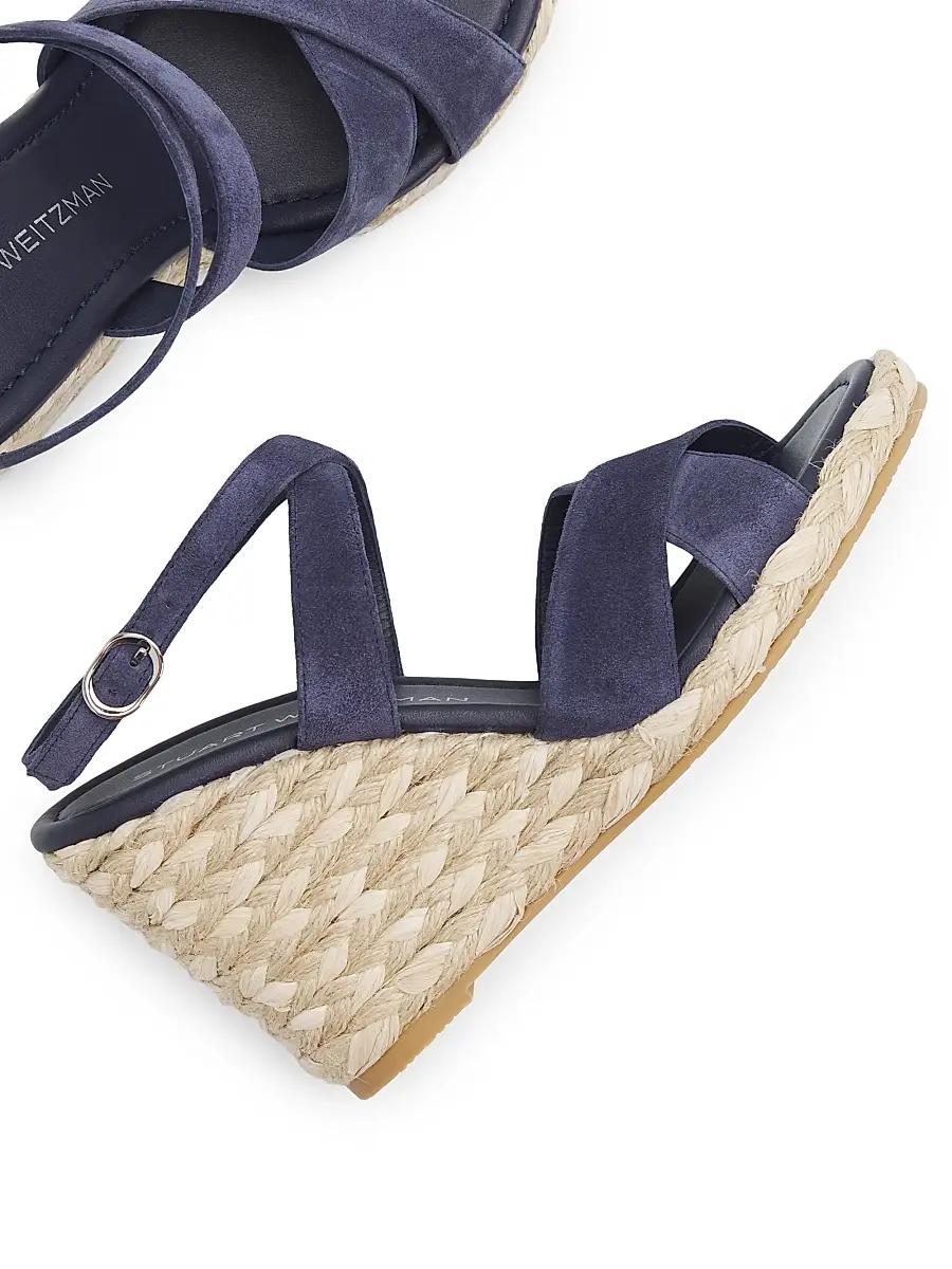 Stuart Weitzman Women's Alyssa Snake-Embossed Leather Wedge Sandals | Thumbnail 5 Stuart Weitzman Women's Alyssa Snake-Embossed Leather Wedge Sandals | Thumbnail 5