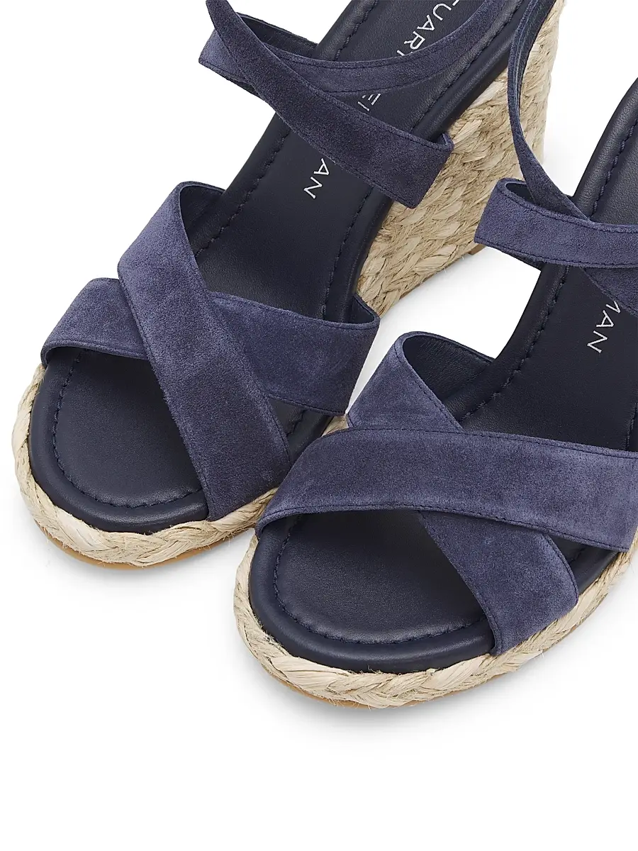 Stuart Weitzman Women's Alyssa Snake-Embossed Leather Wedge Sandals | Thumbnail 6 Stuart Weitzman Women's Alyssa Snake-Embossed Leather Wedge Sandals | Thumbnail 6