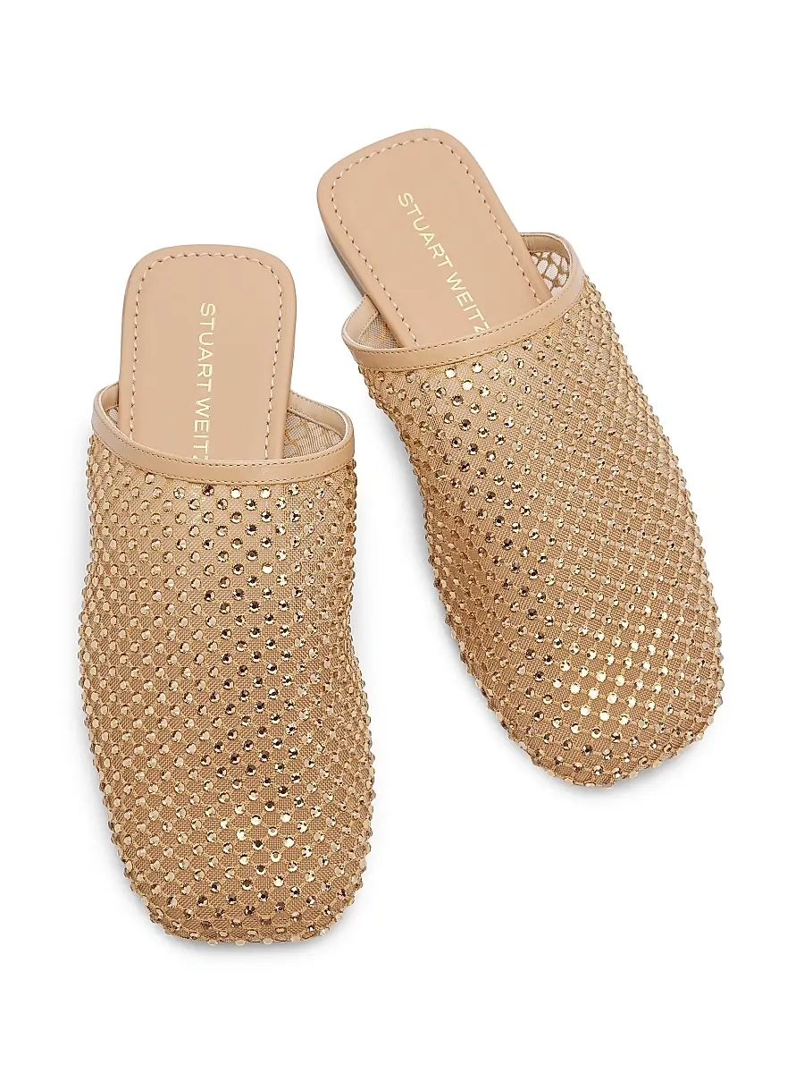 Stuart Weitzman Women's Bareitall Shine Crystal-Embellished Mules | Thumbnail 4 Stuart Weitzman Women's Bareitall Shine Crystal-Embellished Mules | Thumbnail 4