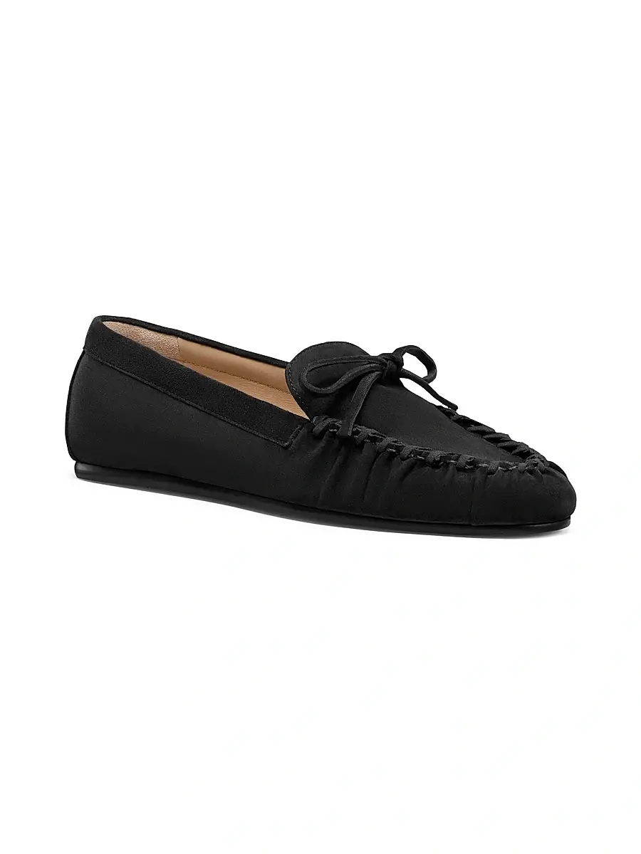 Stuart Weitzman Women's Britt Bow Suede Loafers | Thumbnail 2 Stuart Weitzman Women's Britt Bow Suede Loafers | Thumbnail 2